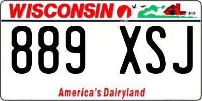 WI license plate 889XSJ