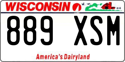 WI license plate 889XSM