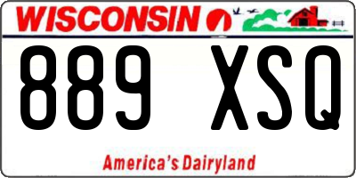 WI license plate 889XSQ