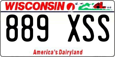 WI license plate 889XSS