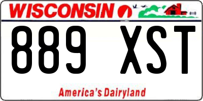WI license plate 889XST