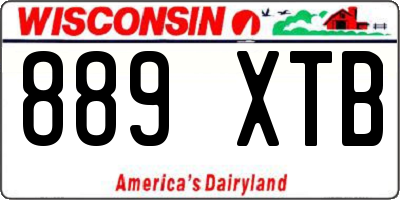 WI license plate 889XTB