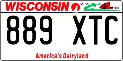 WI license plate 889XTC