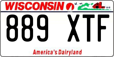 WI license plate 889XTF