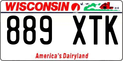 WI license plate 889XTK