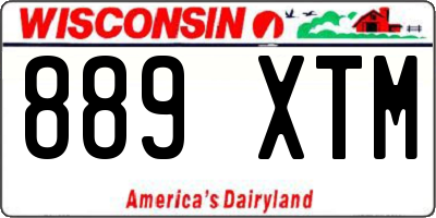 WI license plate 889XTM