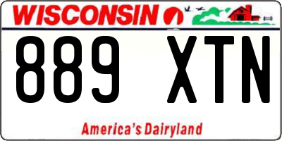 WI license plate 889XTN