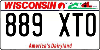 WI license plate 889XTO