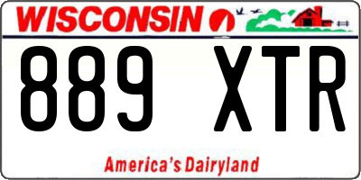 WI license plate 889XTR