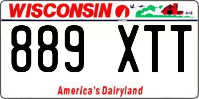 WI license plate 889XTT