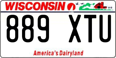 WI license plate 889XTU