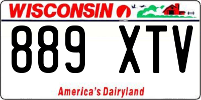 WI license plate 889XTV