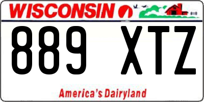 WI license plate 889XTZ