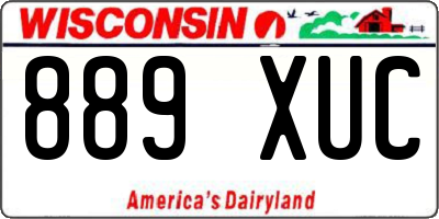 WI license plate 889XUC