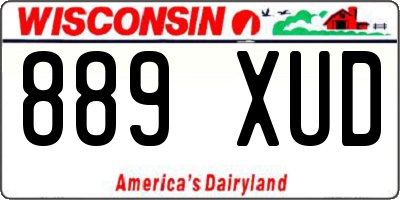 WI license plate 889XUD