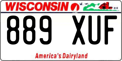 WI license plate 889XUF