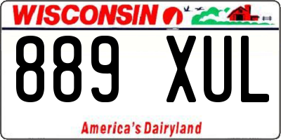 WI license plate 889XUL