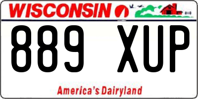 WI license plate 889XUP