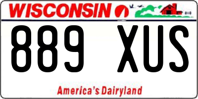 WI license plate 889XUS