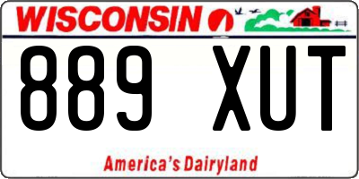 WI license plate 889XUT