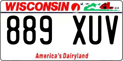 WI license plate 889XUV