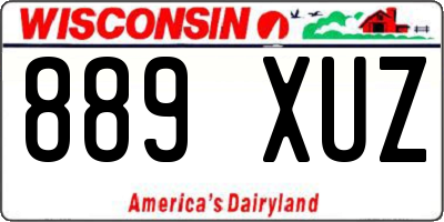 WI license plate 889XUZ