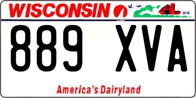 WI license plate 889XVA