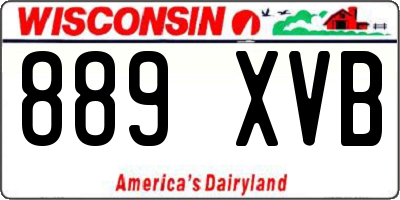 WI license plate 889XVB