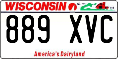 WI license plate 889XVC