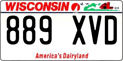 WI license plate 889XVD