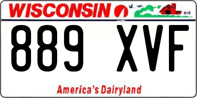 WI license plate 889XVF