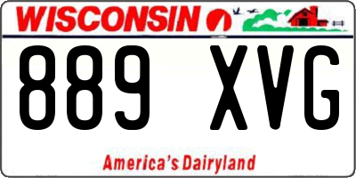 WI license plate 889XVG