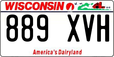WI license plate 889XVH