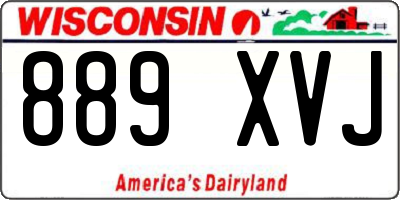 WI license plate 889XVJ