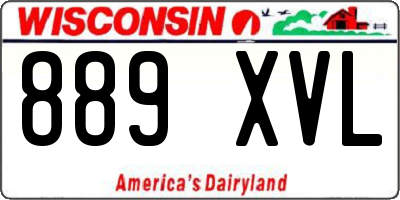 WI license plate 889XVL