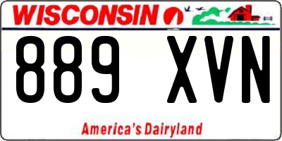 WI license plate 889XVN