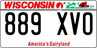 WI license plate 889XVO