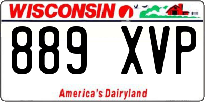 WI license plate 889XVP