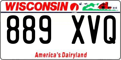 WI license plate 889XVQ