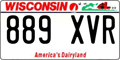WI license plate 889XVR