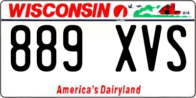 WI license plate 889XVS