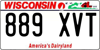 WI license plate 889XVT
