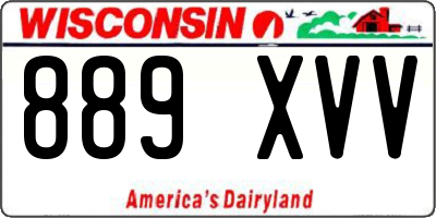 WI license plate 889XVV