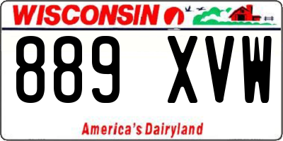 WI license plate 889XVW
