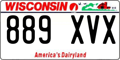 WI license plate 889XVX