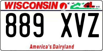 WI license plate 889XVZ
