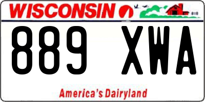 WI license plate 889XWA