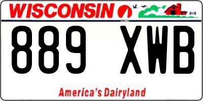 WI license plate 889XWB