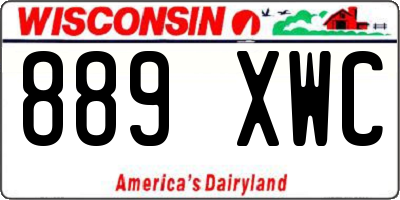 WI license plate 889XWC