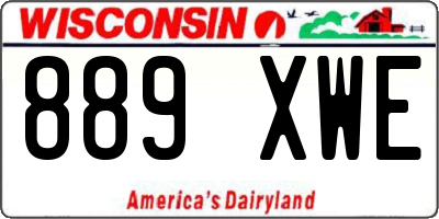 WI license plate 889XWE